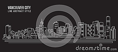 Cityscape Building Line art Vector Illustration design - Vancouver city Vector Illustration