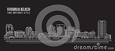 Cityscape Building Line art Vector Illustration design - Virginia beach city Vector Illustration