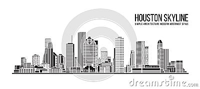 Cityscape Building Simple architecture modern abstract style art Vector Illustration design - Houston city Vector Illustration