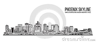 Cityscape Building Simple architecture modern abstract style art Vector Illustration design - Phoenix city Vector Illustration