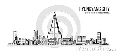 Cityscape Building Simple architecture modern abstract style art Vector Illustration design - Pyongyang city Vector Illustration