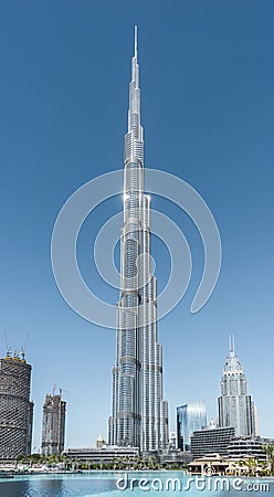 Cityscape with Burj Khalifa, Business Bay, Dubai, Nov.2016 Editorial Stock Photo