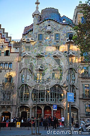 Barcelona, Spain, June 2012: Casa BatllÃ². Editorial Stock Photo