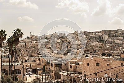 Cityscape of the City of Bethlehem seen from a roof Stock Photo