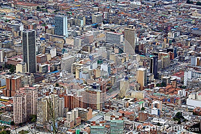 Cityscape of the city of Bogota Colombia Editorial Stock Photo