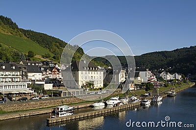 Cityscape of Cochem from the Mosel river. Editorial Stock Photo