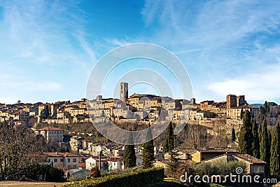 Cityscape of Colle di Val d`Elsa - Tuscany Italy Stock Photo
