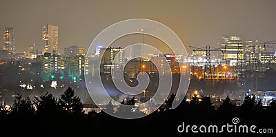 Cityscape, Eindhoven city at night Stock Photo