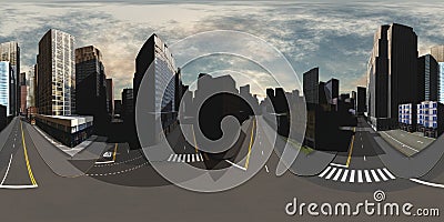 Cityscape. Environment map. HDRI map. Stock Photo