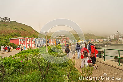 Cityscape of Helgoland, popular German paradise holiday island in the North Sea Editorial Stock Photo