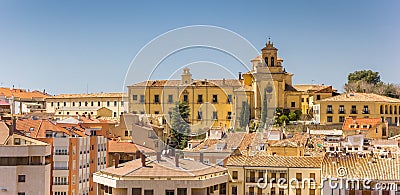 Cityscape with historic Santiago hospital in Cuenca Stock Photo