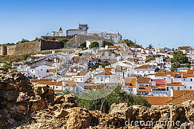 Cityscape of historic town of Estremoz, Alentejo. Portugal Stock Photo