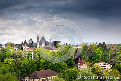 Cityscape Historical Architecture Building of Bern, Switzerland, Capital City Landscape Scenery and Historic Town Places of Bern., Stock Photo