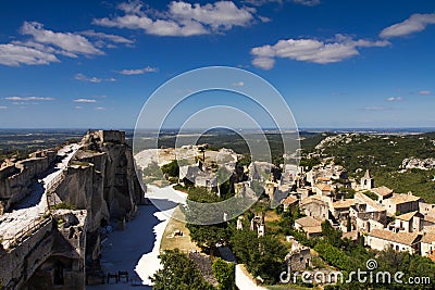 Cityscape of Les Baux De Provence Stock Photo