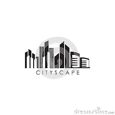 Cityscape logo design vector template Vector Illustration