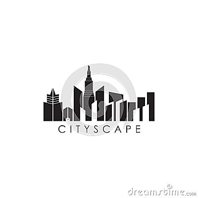 Cityscape logo design vector template Vector Illustration