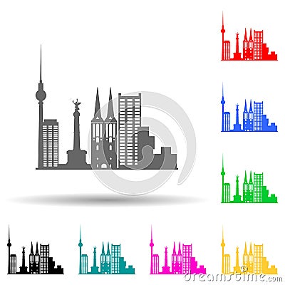 cityscape london multi color style icon. Simple glyph, flat vector of cityscape icons for ui and ux, website or mobile application Stock Photo