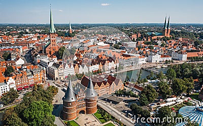 Cityscape of Lubeck Stock Photo