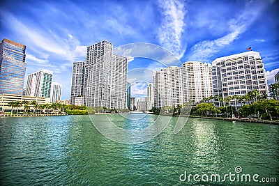 Cityscape of Miami on a sunny day, Florida Stock Photo