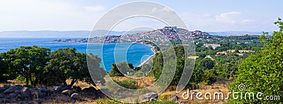 Cityscape of Mithymna, Lesbos, Greece Stock Photo