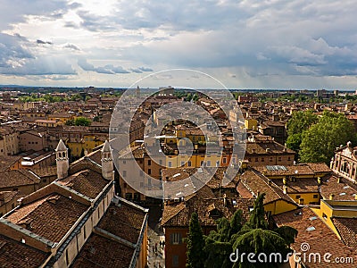 Cityscape of Modena, medieval town situated in Emi Stock Photo