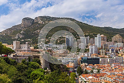 Cityscape of Monaco and Prince Palace Stock Photo