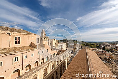 Cityscape of Noto - Syracuse Sicily Italy Stock Photo