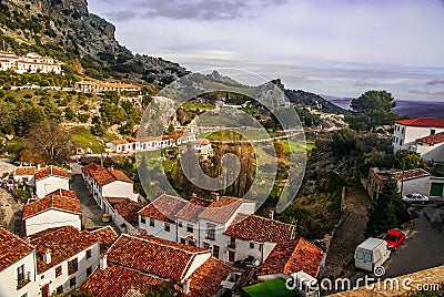 One of `Pueblos Blancos` Grazalema in Andalucia in Spain Stock Photo