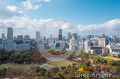 Cityscape of Osaka, one of a beautiful prefecture in Japan Stock Photo
