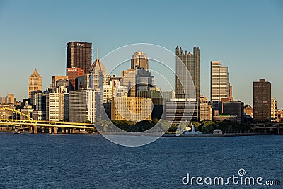 Cityscape of Pittsburgh, Pennsylvania. Allegheny and Monongahela Rivers in Background. Ohio River. Pittsburgh Downtown With Editorial Stock Photo