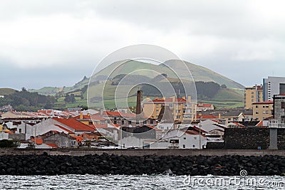 Cityscape at Ponta Delgada, Azores, Portugal Editorial Stock Photo
