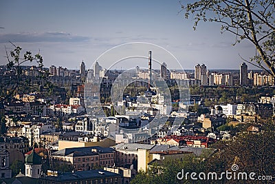 Cityscape retro film emulation Editorial Stock Photo