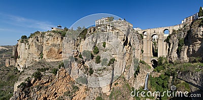 Cityscape of Ronda with Puente Nuevo Stock Photo