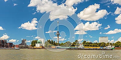 Cityscape of Rotterdam alongside the Maas river Stock Photo