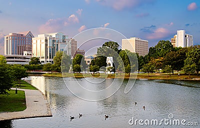 Cityscape scene of downtown Huntsville, Alabama Stock Photo