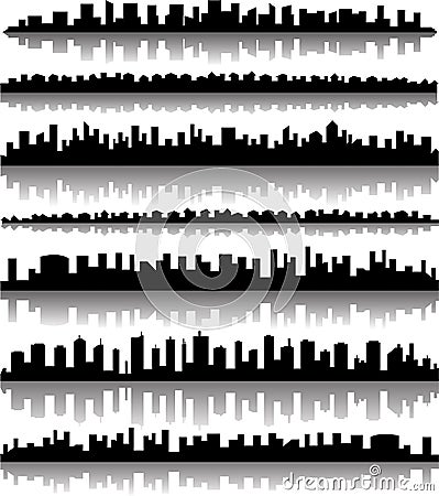 Cityscape silhouette city panoramas Vector Illustration