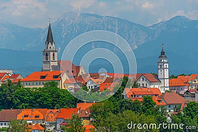 Cityscape of Slovenian town Kranj Stock Photo