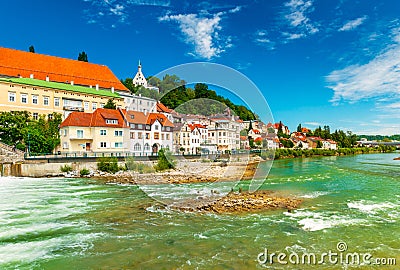 Cityscape of the small Austrian city of Steyr Stock Photo
