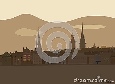 Cityscape of Stockholm during dawn Stock Photo