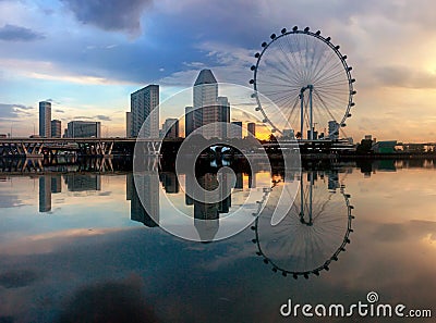 Cityscape sunrise reflection Stock Photo