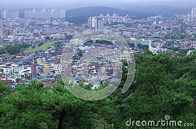 Cityscape in Suwon South Korea Editorial Stock Photo