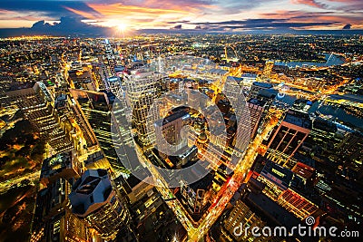 Cityscape of Sydney city from the roof top of Tower Stock Photo