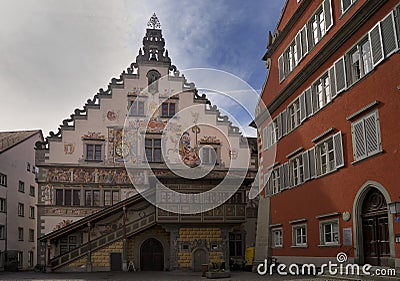 Cityscape of former city hall in the town of Lindau Schwarzwald germany Editorial Stock Photo