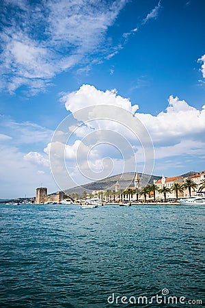 Vertical cityscape of trogir city, croatia Stock Photo