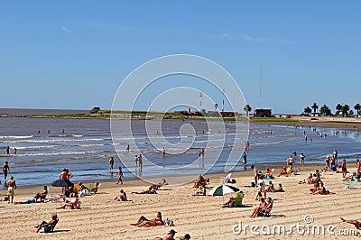 Pocitos beach in Montevideo Uruguay Editorial Stock Photo