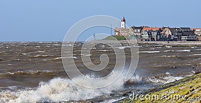 Cityscape of Urk by stormy weather Stock Photo