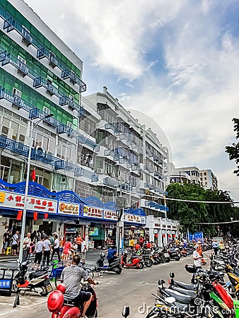 Cityscape view of modern residential building in Sanya city on Hainan island, China Editorial Stock Photo