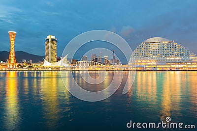 Cityscape view of Skyline and Port of Kobe Tower Kansai Japan, Japan city skyline Editorial Stock Photo