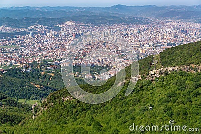 Cityscape View of Tirana, Albania Stock Photo