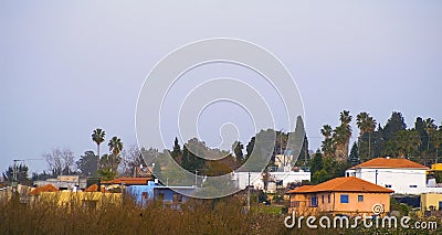 Cityscape of the village of Givat Ada Hanadiv valley northwest Israel. Stock Photo